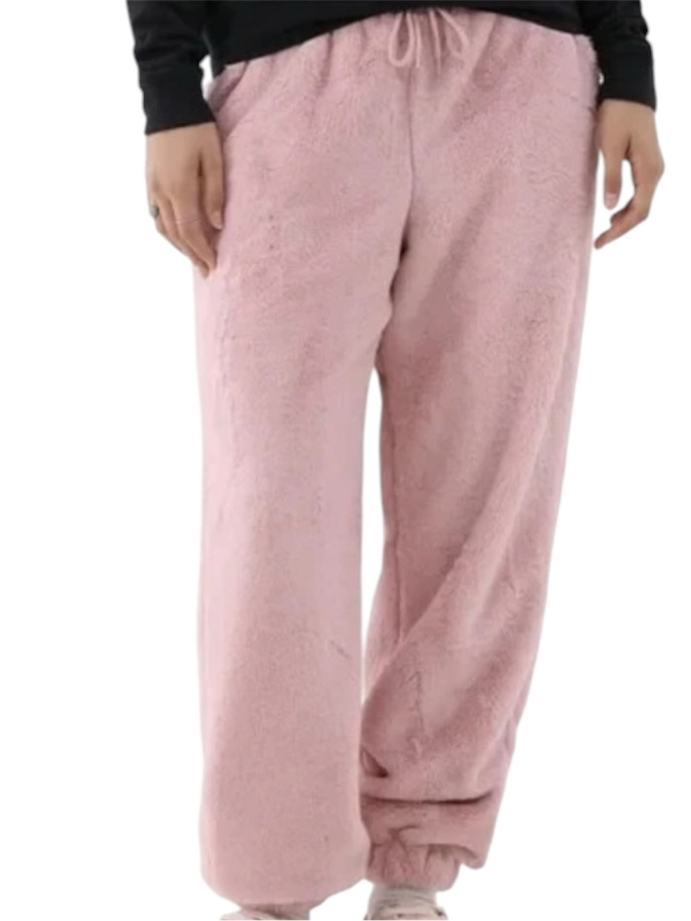 No Boundaries Plush Fleece Jogger Sweatpants Pink Large 12-14 Athleisure Cozy